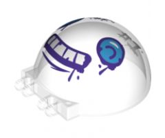 Windscreen 6 x 6 x 3 Canopy Half Sphere with Dual 2 Fingers and Dark Azure Eyes, White Teeth with Dark Purple Outline, 'WHAT SUB?' and 