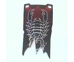 Plastic Flag 4 x 9 with Knights' Kingdom II Scorpion Pattern, Single Long Tatters Style