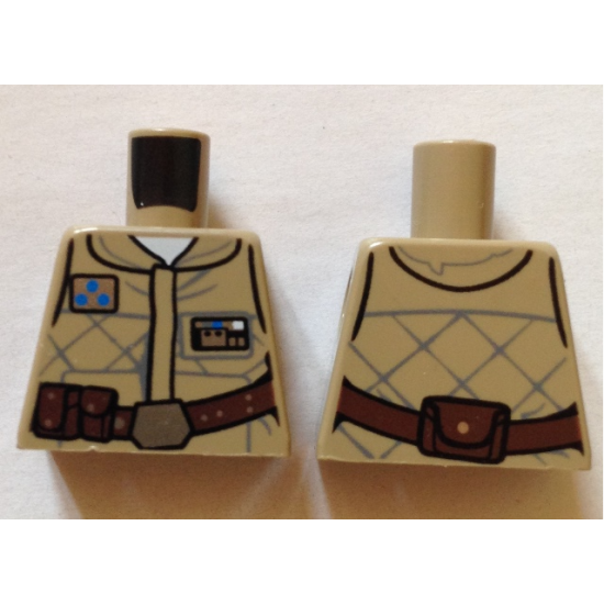 Torso SW Hoth Rebel Jacket with 3 Blue Dots Insignia and Reddish Brown Belt Pattern