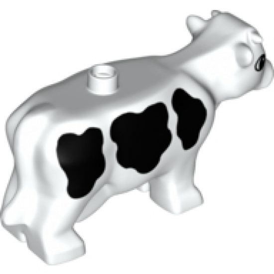 Duplo, Animal Cow Adult, Segmented Legs, Black Spots