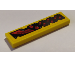Tile 1 x 4 with Red Gauges and Speedometer Pattern Model Left Side (Sticker) - Set 76087
