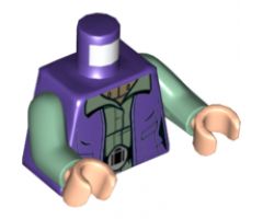 Torso SW Female Outline Dark Purple Vest over Sand Green Shirt with Dark Tan Turtleneck Pattern / Sand Green Arms / Light Nougat Hands