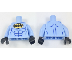 Torso Batman Logo in Yellow Oval with Blue Muscles Pattern / Bright Light Blue Arms / Black Hands