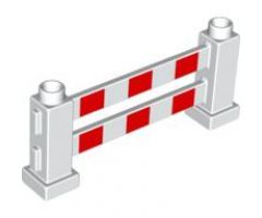 Duplo Fence 1 x 6 x 2 Farm with Red Stripes Pattern