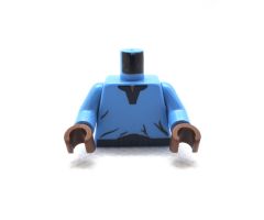 Torso SW V-Collar Shirt and Dark Blue Trim Pattern (Lando Calrissian) / Medium Blue Arms / Brown Hands