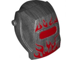 Minifigure, Headgear Helmet Welding with Red Flames and Visor Pattern
