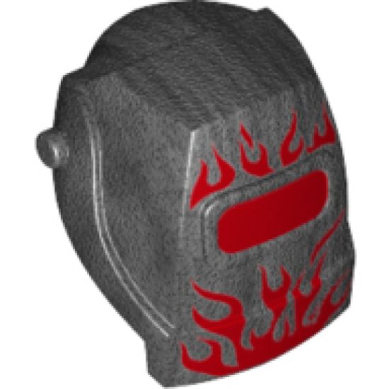 Minifigure, Headgear Helmet Welding with Red Flames and Visor Pattern