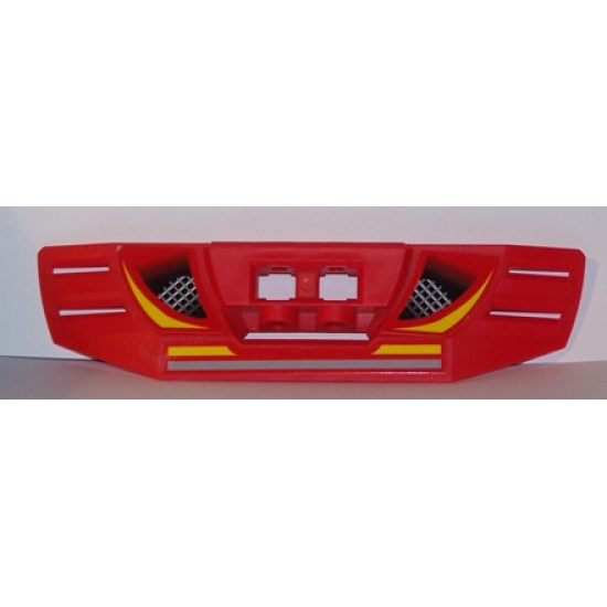 Technic, Panel RC Car Spoiler with Vents and Yellow and Gray Stripes Pattern (Stickers) - Set 8378