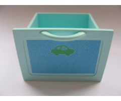Scala Large Drawer with Green Car on Blue Background Pattern (Sticker) - Set 3152
