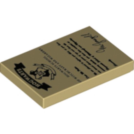 Tile 2 x 3 with 'HOGWARTS' Acceptance Pattern