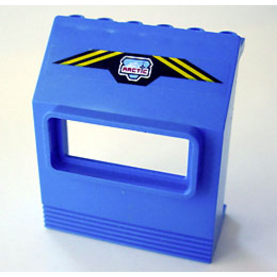 Panel 3 x 6 x 6 Sloped with Window with Arctic Logo and Yellow Stripes Pattern (Sticker) - Sets 6520 / 6575