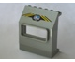 Panel 3 x 6 x 6 Sloped with Window with Arctic Logo and Yellow Stripes Pattern (Sticker) - Sets 6520 / 6575