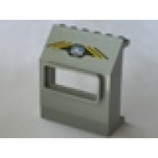 Panel 3 x 6 x 6 Sloped with Window with Arctic Logo and Yellow Stripes Pattern (Sticker) - Sets 6520 / 6575