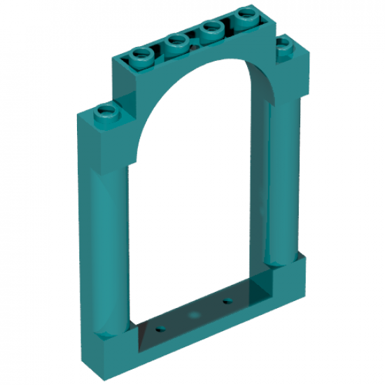 Door, Frame 1 x 6 x 7 Rounded Pillars with Top Arch and Notches