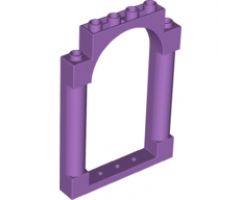Door, Frame 1 x 6 x 7 Rounded Pillars with Top Arch and Notches
