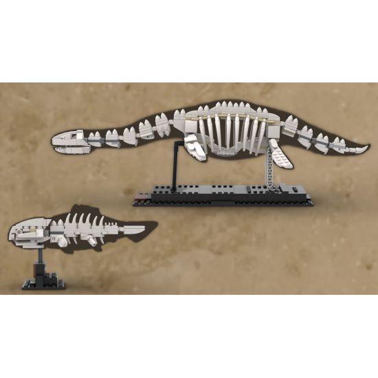 Alternative Fossils of a Plesiosaurus and an armoured Fish for the set: 21320 Dinosaur Fossils