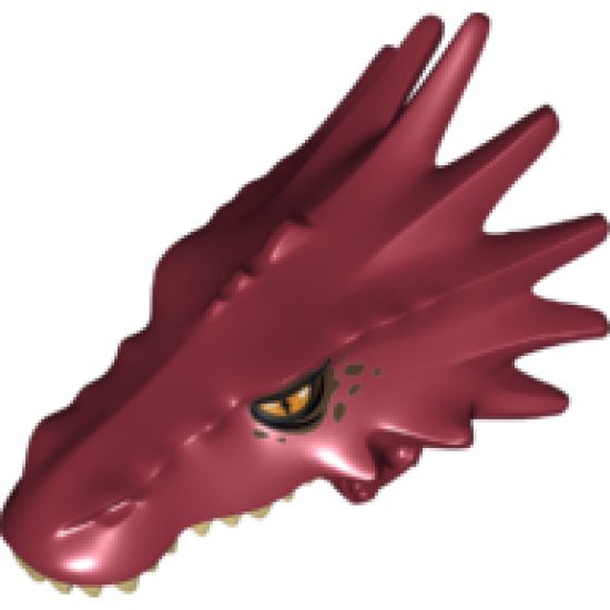 Animal, Body Part Dragon Head (LotR) Upper Jaw with Spikes with Tan Teeth and Orange Eyes Pattern