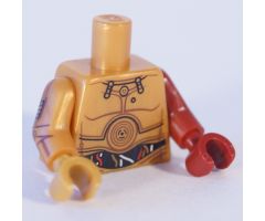 Torso SW C-3PO with Red and White Wires Pattern / Dark Red Arm and Hand Left with C-3PO Droid Pattern / Pearl Gold Arm and Hand Right with C-3PO Droid Pattern
