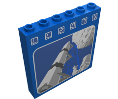 Brick 1 x 6 x 5 with LL2079 Rocket and Moon Pattern