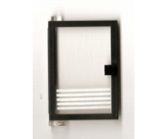 Door 1 x 4 x 5 Left with Trans-Clear Glass and 5 White Stripes Pattern (Sticker) - Set 6540