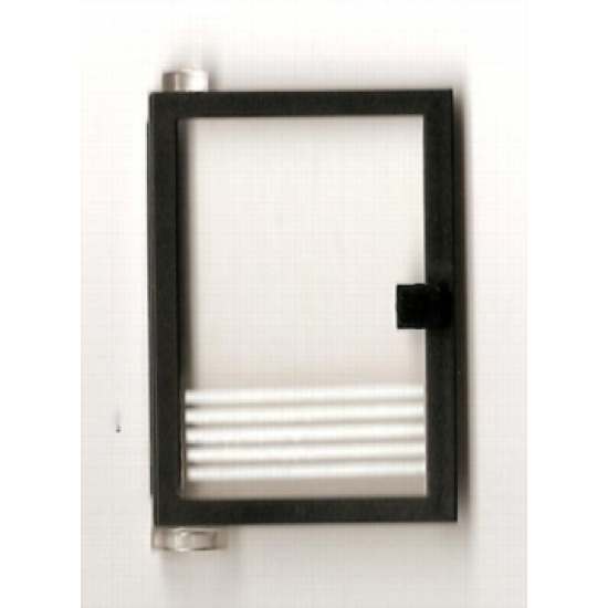 Door 1 x 4 x 5 Left with Trans-Clear Glass and 5 White Stripes Pattern (Sticker) - Set 6540
