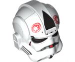 Minifigure, Headgear Helmet SW Stormtrooper Type 2, AT-AT Driver Red Imperial Logo Pattern