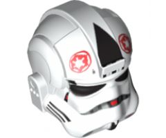 Minifigure, Headgear Helmet SW Stormtrooper Type 2, AT-AT Driver Red Imperial Logo Pattern