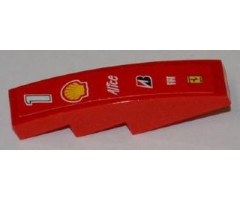 Slope, Curved 4 x 1 with Number 1, Shell, Alice, Bridgestone, Fiat and Ferrari Logos Pattern (Sticker) - Set 8123