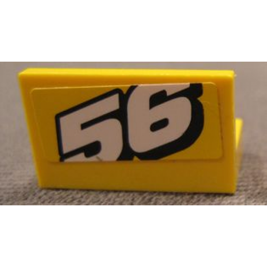 Panel 1 x 2 x 1 with White Number 56 Sloping Upward Pattern (Sticker) - Set 8183