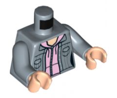 Torso Female Jacket Open over Lavender Sweater Pattern / Sand Blue Arms / Light Nougat Hands