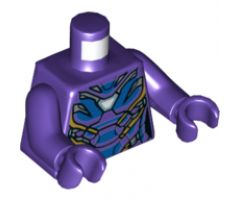 Torso Female Armor, White Arc Reactor, Blue Panels and Gold Trim Pattern / Dark Purple Arms / Dark Purple Hands