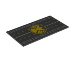 Tile 8 x 16 with Bottom Tubes with Runway and SHIELD Logo Pattern