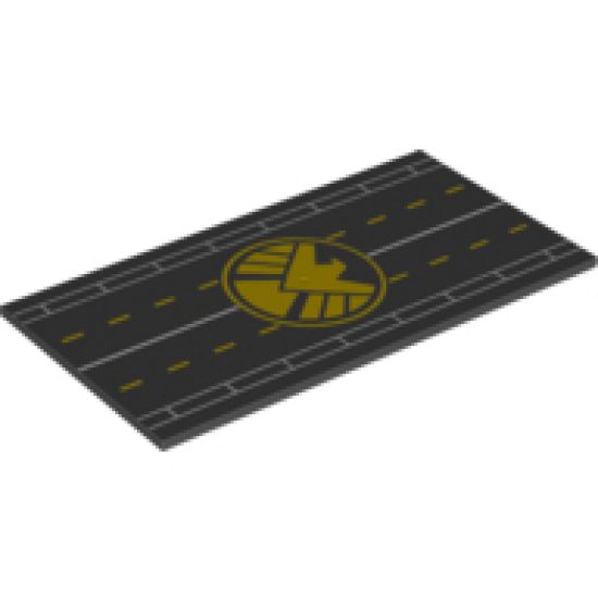 Tile 8 x 16 with Bottom Tubes with Runway and SHIELD Logo Pattern