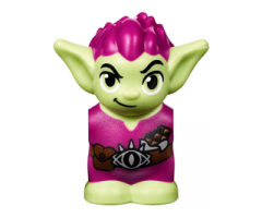 Body / Head Goblin with Pointed Ears and Magenta Spiked Hair and Tunic with Utility Belt with Goblin Eye Buckle, Pouch and Candy Bar Pattern