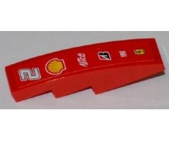 Slope, Curved 4 x 1 with Number 2, Shell, Alice, Bridgestone, Fiat and Ferrari Logos Pattern (Sticker) - Set 8123