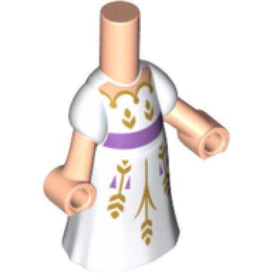 Micro Doll, Body Part Lower with White Dress Pattern (Anna)