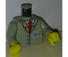 Torso Rescue Coast Guard Logo, Red Tie, Suit Buttons Pattern / Light Gray Arms / Yellow Hands