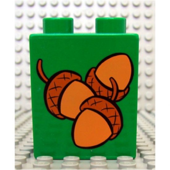Duplo, Brick 1 x 2 x 2 with Acorns Loose Pattern