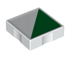 Duplo, Tile 2 x 2 with Shape Green Right Triangle Pattern