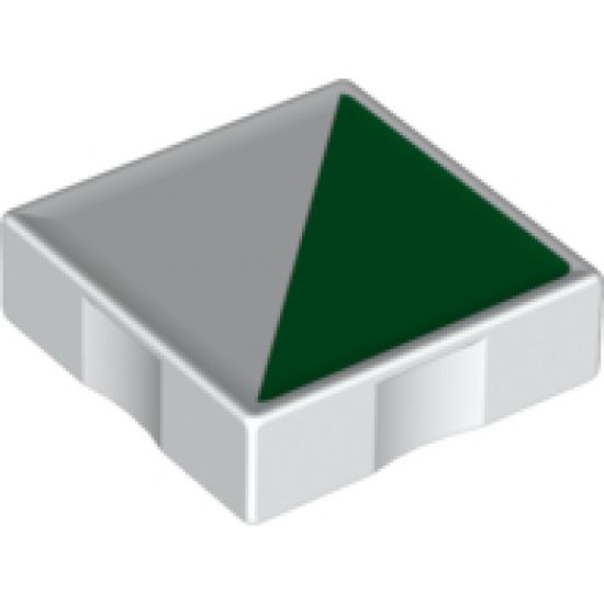 Duplo, Tile 2 x 2 with Shape Green Right Triangle Pattern
