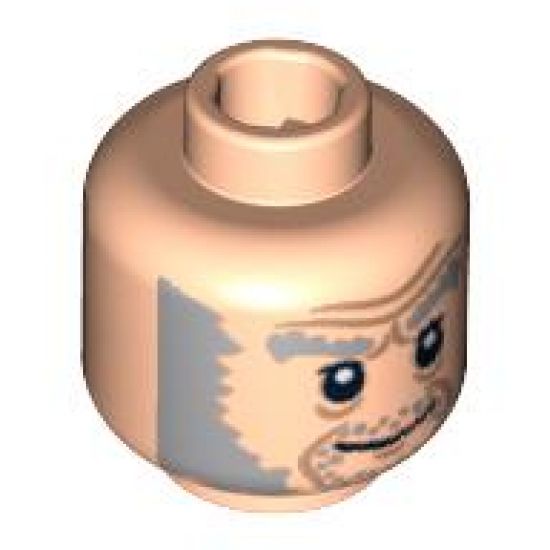 Minifigure, Head Dual Sided HP Ollivander Smile / Scared Pattern - Hollow Stud