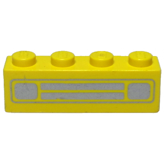 Brick 1 x 4 with Car Grille Chrome Pattern (Surface Print)