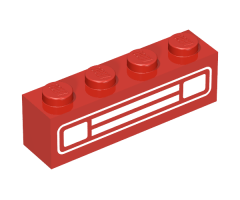 Brick 1 x 4 with Car Grille Chrome Pattern (Surface Print)