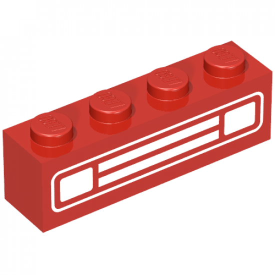 Brick 1 x 4 with Car Grille Chrome Pattern (Surface Print)