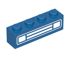 Brick 1 x 4 with Car Grille Chrome Pattern (Surface Print)