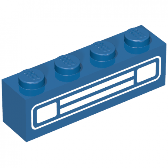 Brick 1 x 4 with Car Grille Chrome Pattern (Surface Print)