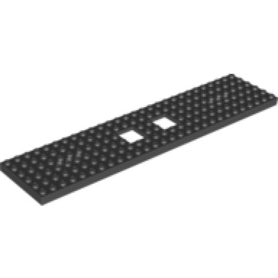 Train Base 6 x 28 with 2 Square Cutouts and 3 Round Holes Each End