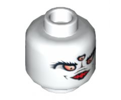 Minifigure, Head Dual Sided Alien Black Eyebrows, Open Mouth and Two Red Eyes / Three Red Eyes Pattern - Blocked Open Stud