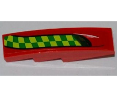 Slope, Curved 4 x 1 with Lime and Green Checkered Stripe Pattern Model Left Side (Sticker) - Set 7967