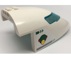 Aircraft Fuselage Curved Forward 8 x 16 x 5 with Trans-Light Blue Glass and Box and Arrows and Globe Pattern on Both Sides (Stickers) - Set 60022